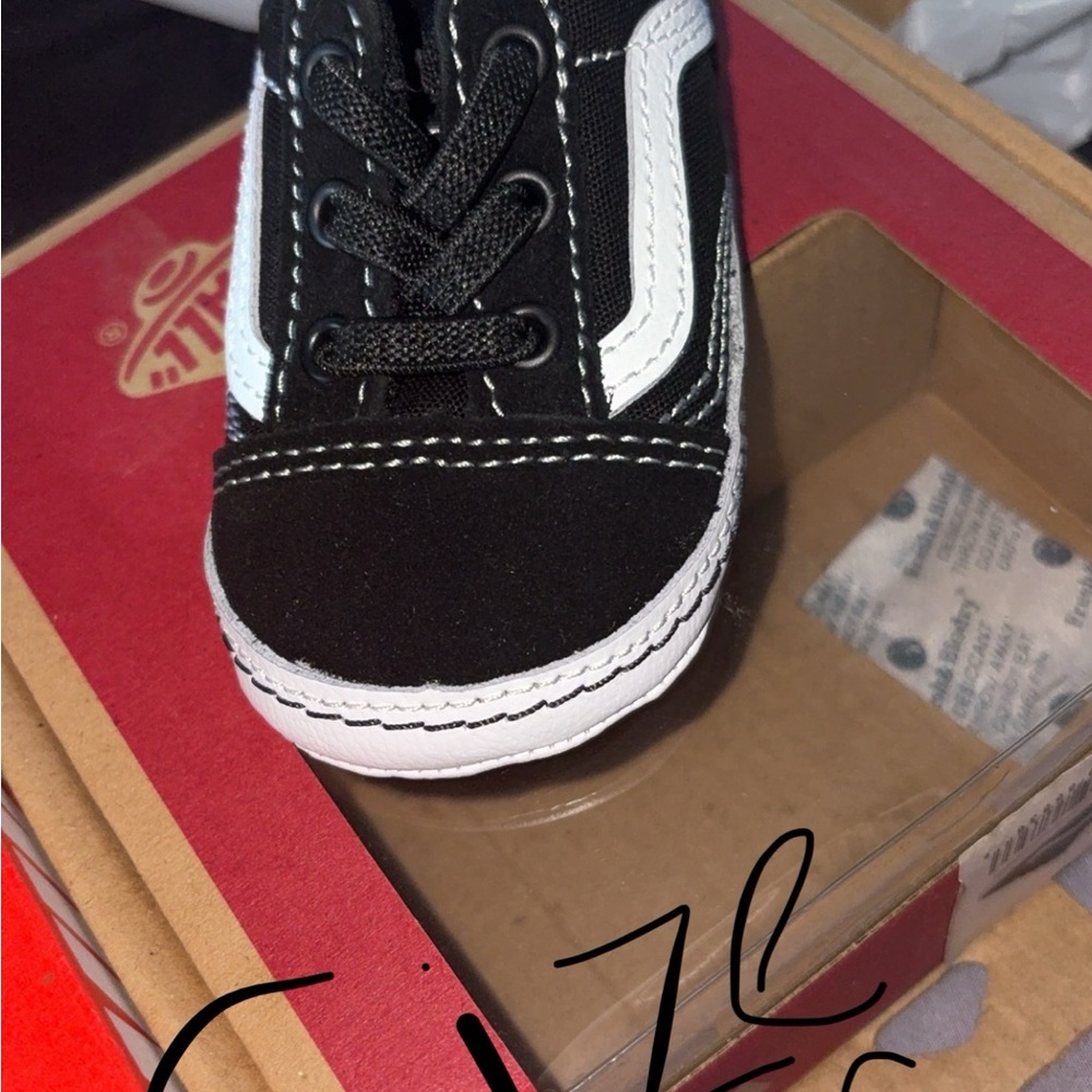 Vans Kids Classic Black and White Sneakers